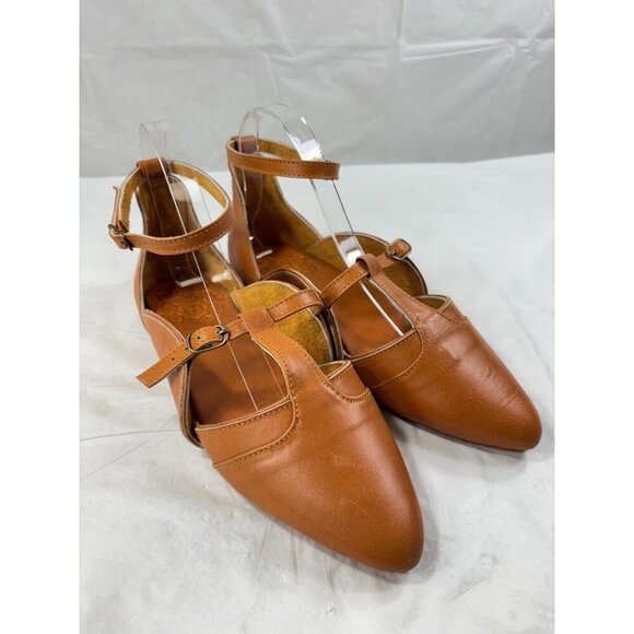 Elf On the Go Tan Leather Ballet Flats Women's Size 8 - Picture 2 of 15